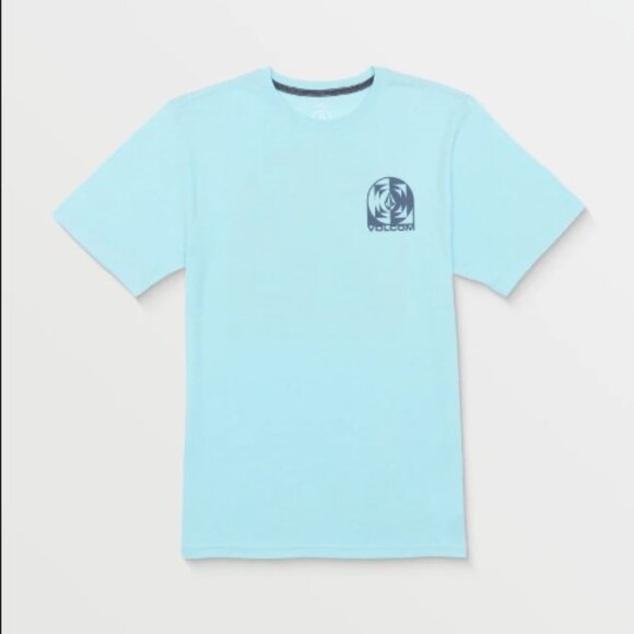 NWT Mens Volcom Echo Chamber Short Sleeve Tee L MSRP $28 Horizon Blue Heather - Picture 1 of 2